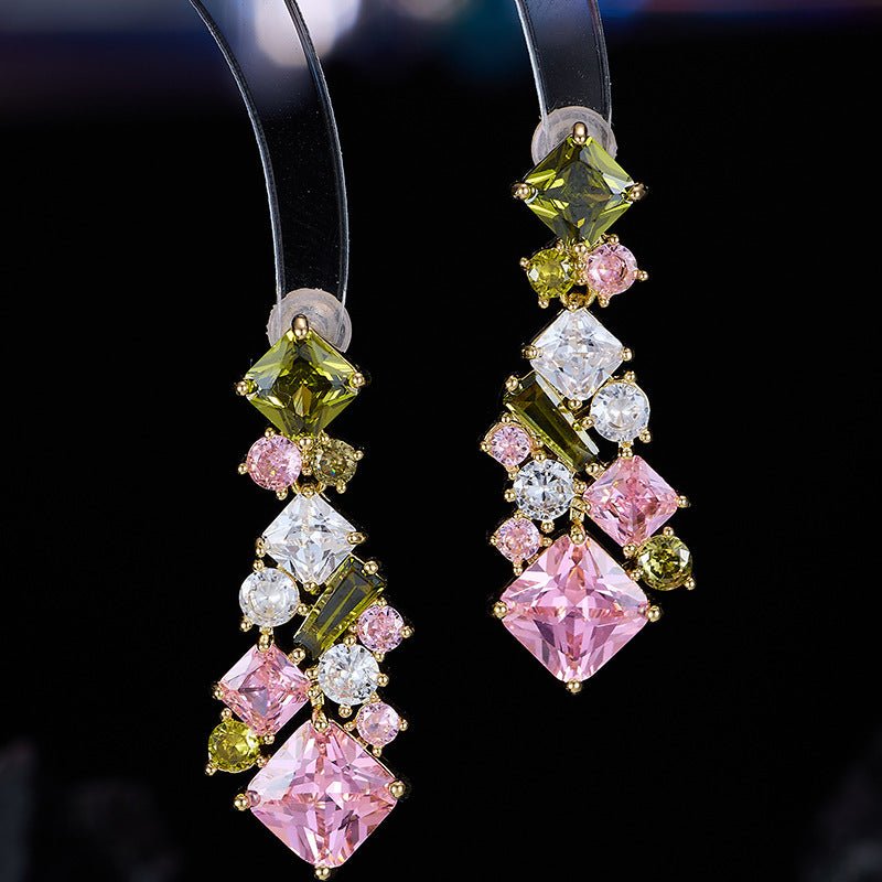 Boucles d'Oreilles Carrées Géométriques Pierres Colorées - Bleu & Violet - Soin & GrâceSoin & GrâceBlue And Purple7ae9e3e52085e356c01e2754aa30e676