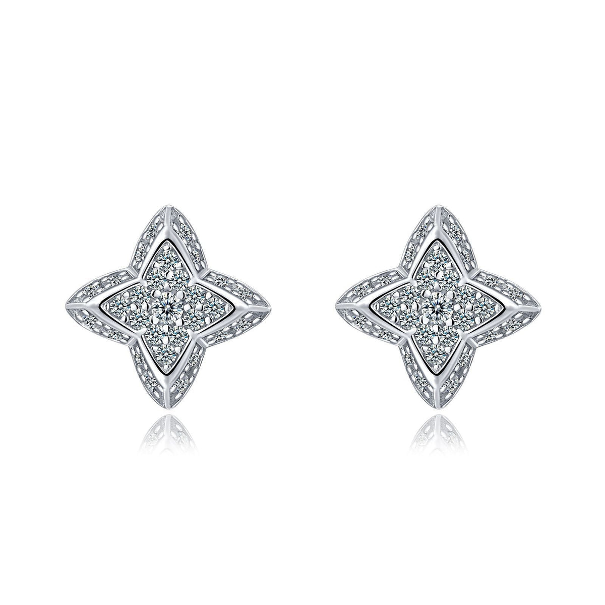 Boucles d'Oreilles Clou Étoile 4 Branches Argent S925 Plaqué Or - Moissanite D-VVS1 - Soin & GrâceSoin & GrâcePlatinum goldd37b8d462fc26aa6d4046a32c174a632