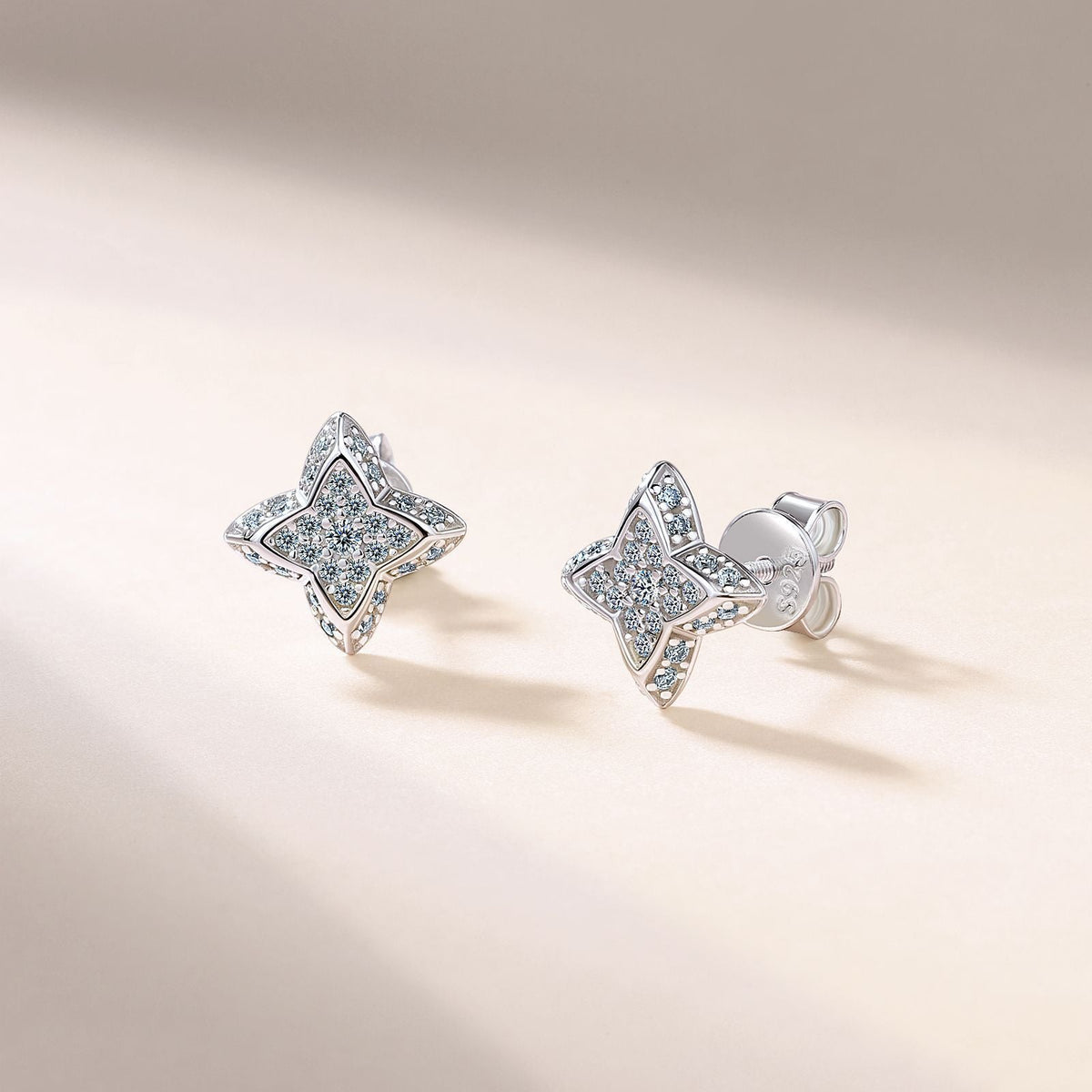 Boucles d'Oreilles Clou Étoile 4 Branches Argent S925 Plaqué Or - Moissanite D-VVS1 - Soin & GrâceSoin & GrâcePlatinum gold7416867485a6b13898ed0c364b8339be