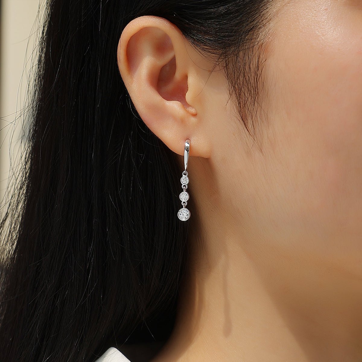 Boucles d'Oreilles Pendantes 3 Pierres Argent S925 Plaqué Platine - Moissanite D-VVS1 - Soin & GrâceSoin & GrâceA pair97f375eab67cd2be3a94710d1787d61b