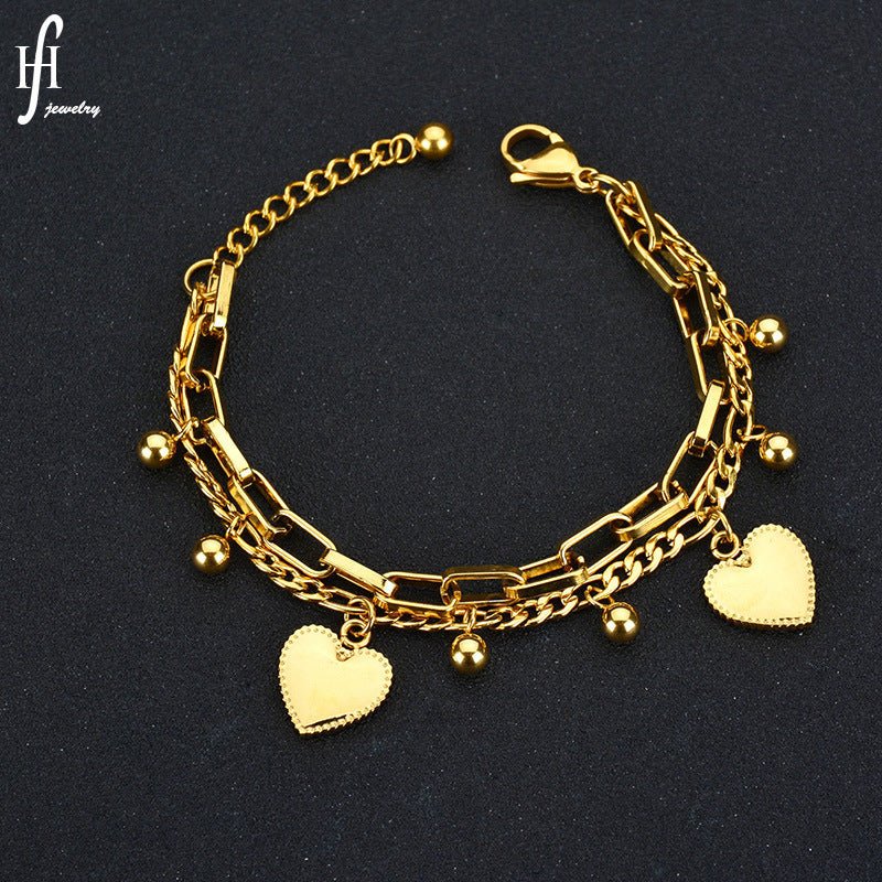 Bracelet Chaîne Charm Cœur Multicouche - Acier Inoxydable - Soin & GrâceSoin & GrâceGold73192431ad8981da22baa4e195a60d38