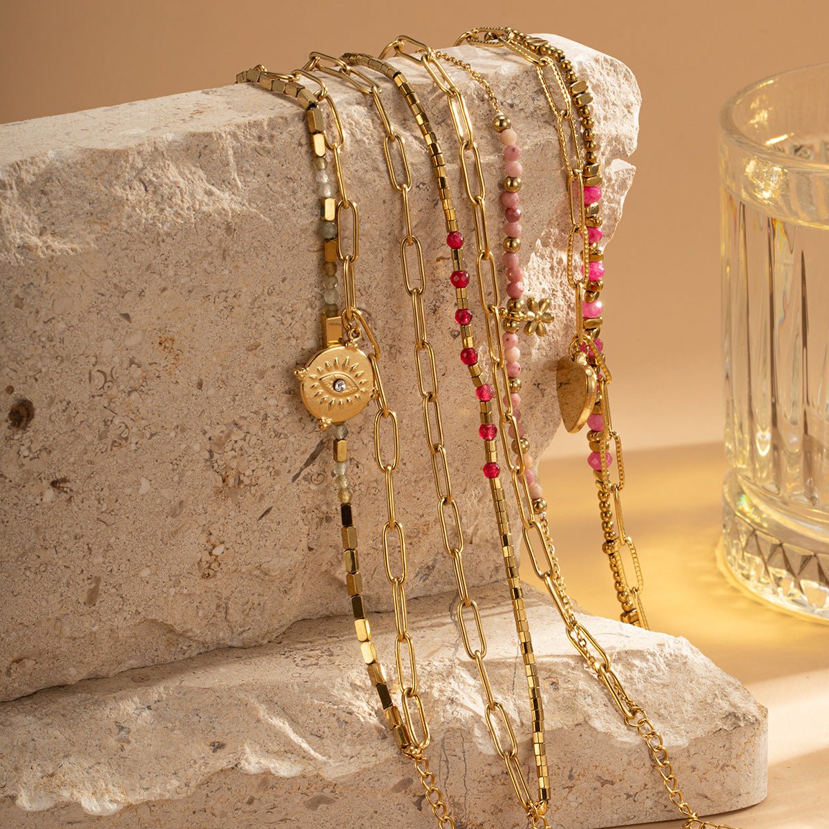 Bracelet Double Couche Pierre Naturelle Bohème & Acier Titane - Soin & GrâceSoin & GrâceStyle 1e14dd8710ff6498f89da2b6dc12a9a2c