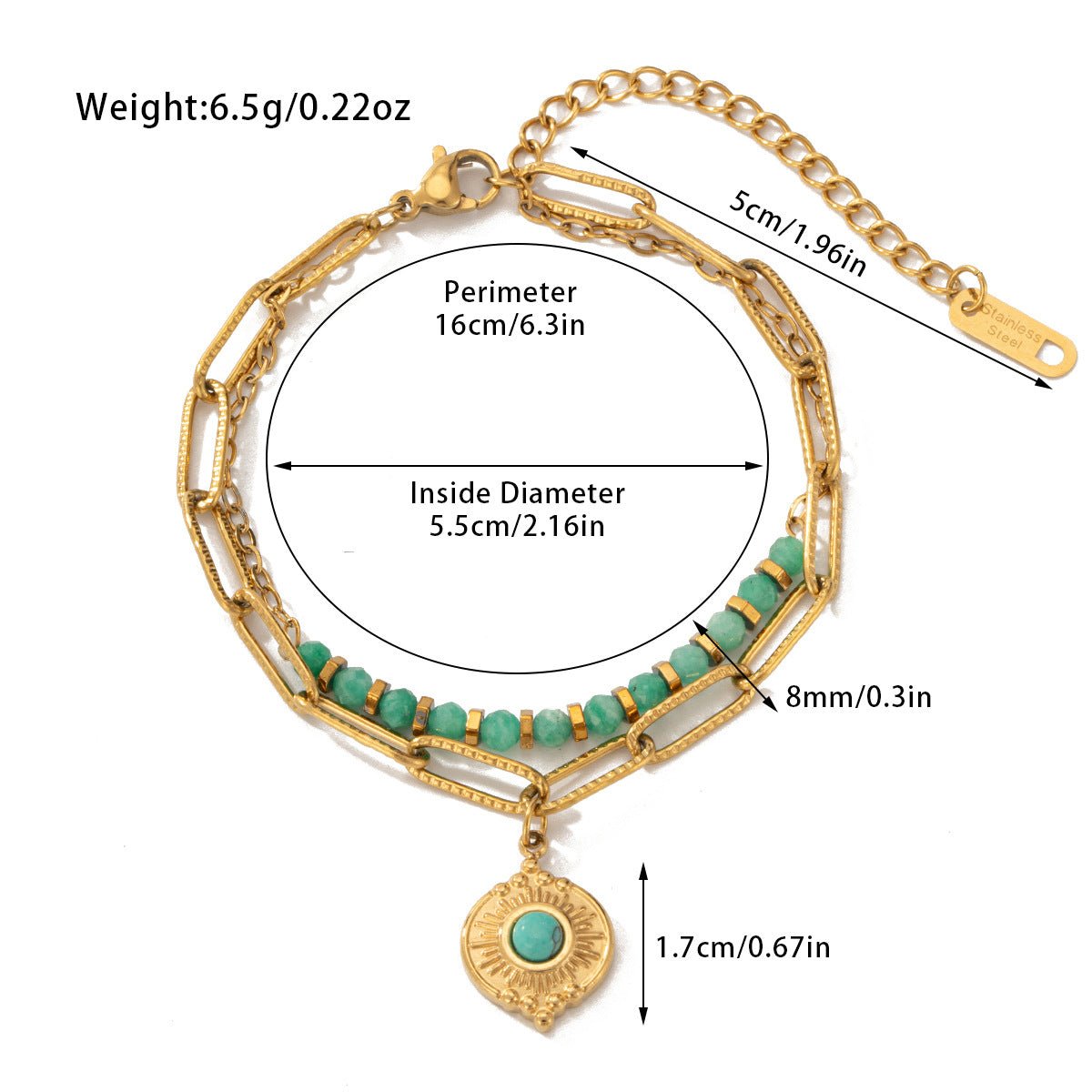 Bracelet Double Couche Pierre Naturelle Bohème & Acier Titane - Soin & GrâceSoin & GrâceStyle 2133e5882ac063256df39c29a4c513cff
