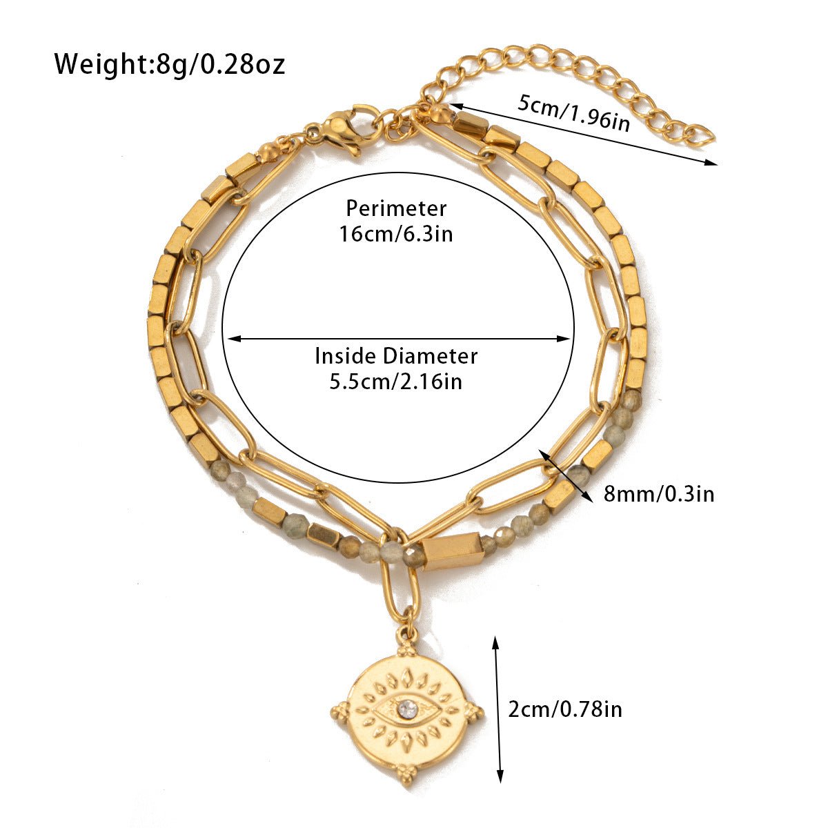 Bracelet Double Couche Pierre Naturelle Bohème & Acier Titane - Soin & GrâceSoin & GrâceStyle 4f27d685bb7a9f1b3e47551e44e8f57ba