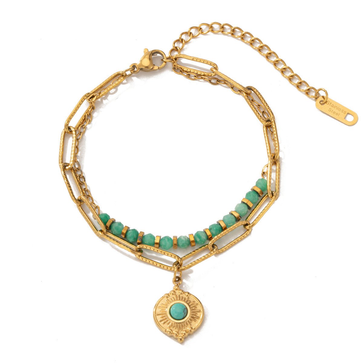 Bracelet Double Couche Pierre Naturelle Bohème & Acier Titane - Soin & GrâceSoin & GrâceStyle 49fcd22513bfca008f2abf8be2faa745