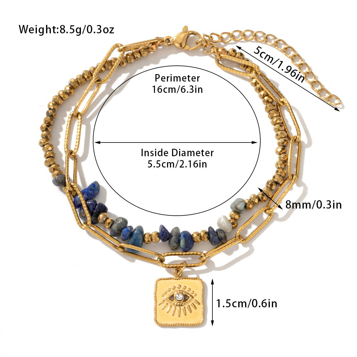Bracelet Double Couche Pierre Naturelle Bohème & Acier Titane - Soin & GrâceSoin & GrâceStyle 52f2073d94c1f0014c3235ab452e00a3e