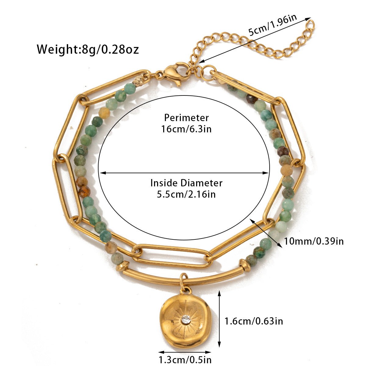 Bracelet Double Couche Pierre Naturelle Bohème & Acier Titane - Soin & GrâceSoin & GrâceStyle 7a9281a59078a84e86614a8f6504e06c4