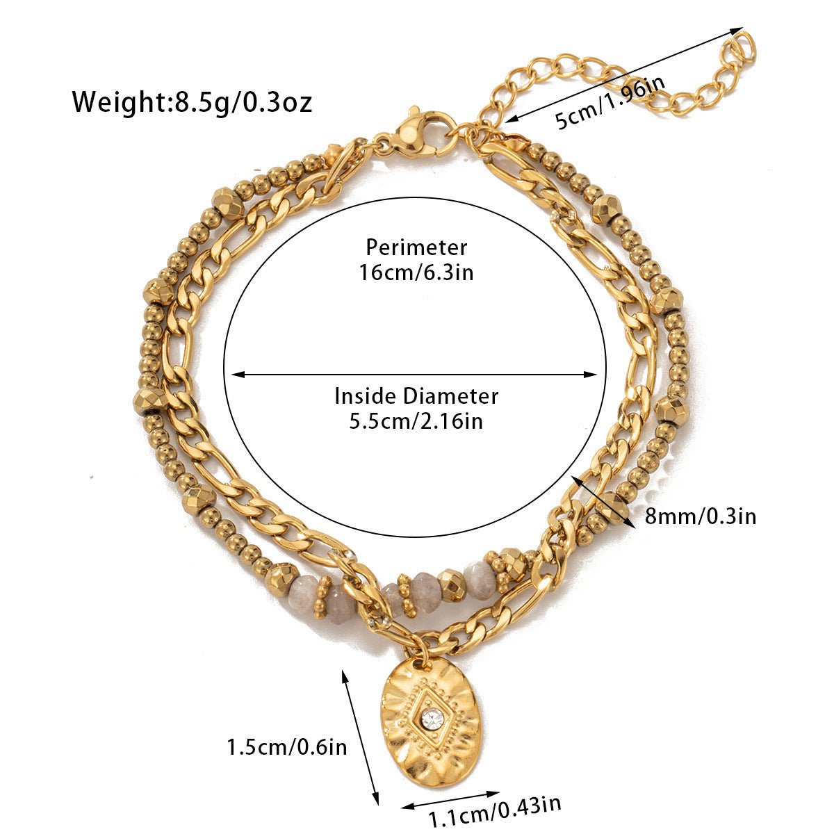 Bracelet Double Couche Pierre Naturelle Bohème & Acier Titane - Soin & GrâceSoin & GrâceStyle 9d85e18d6f2e1ba2f1420a2a3c1c416ea