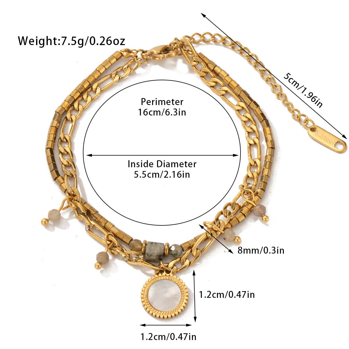 Bracelet Double Couche Pierre Naturelle Bohème & Acier Titane - Soin & GrâceSoin & GrâceStyle 121fb60d7ee7e2681180f2b55276eb31c0
