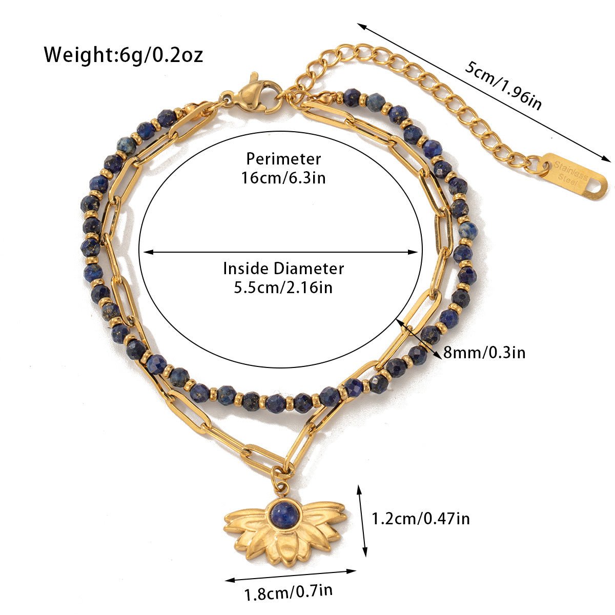 Bracelet Double Couche Pierre Naturelle Bohème & Acier Titane - Soin & GrâceSoin & GrâceStyle 13b1605429c62fb47a4bfa61db99e9c6f3