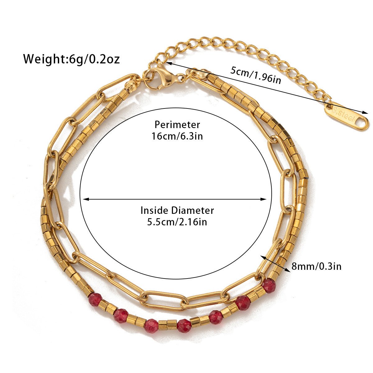 Bracelet Double Couche Pierre Naturelle Bohème & Acier Titane - Soin & GrâceSoin & GrâceStyle 14fe51edfaf63f99e9732ca713795f366a
