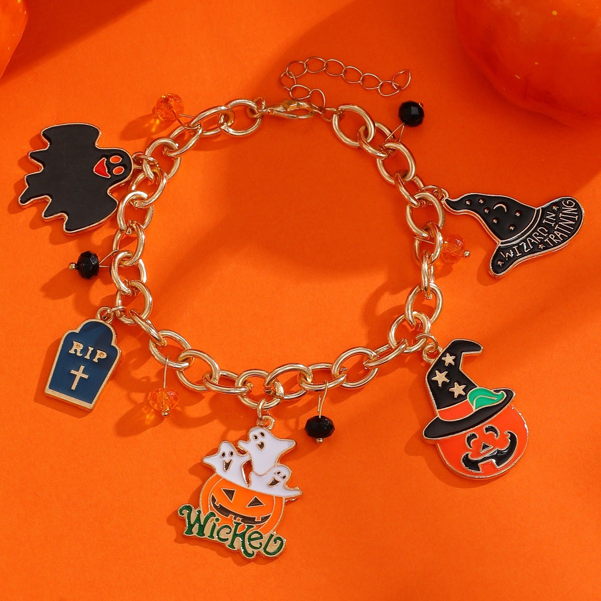 Bracelet Halloween Citrouille & Fantôme - Doré - Soin & GrâceSoin & Grâce02kc Gold 23175b2723aced20826f0b3b60b877cd3407