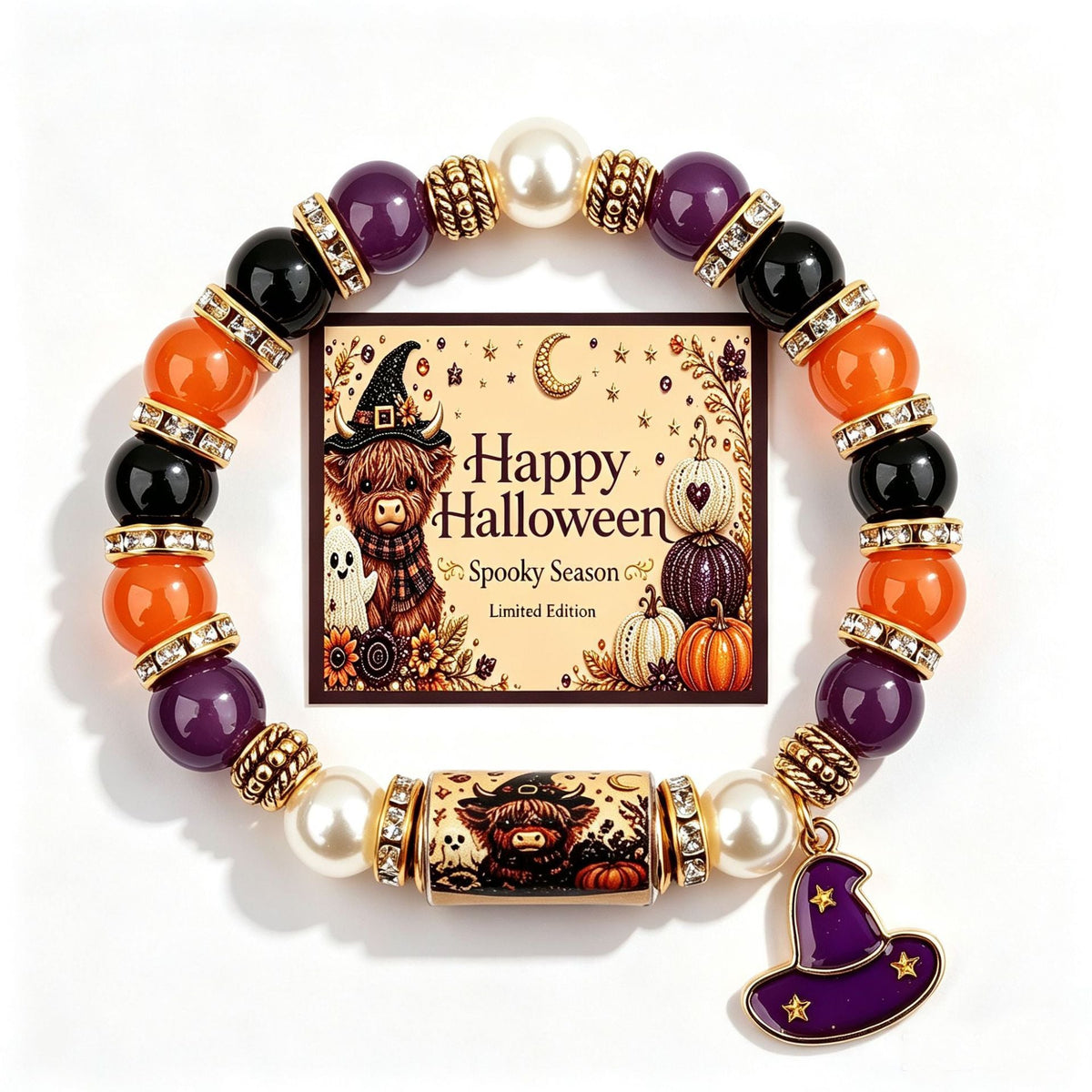 Bracelet Halloween Pendentif Fantôme - 19 Motifs au Choix - Soin & GrâceSoin & GrâceHighland Cow Bracelet Card4edce72b79049dffd07050ae7eafc7df