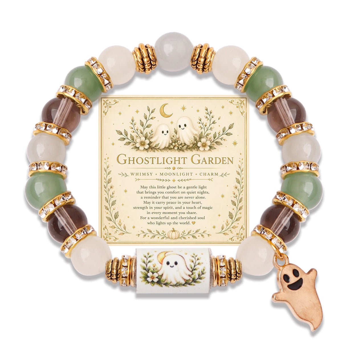 Bracelet Halloween Pendentif Fantôme - 19 Motifs au Choix - Soin & GrâceSoin & GrâceLittle Ghost Bracelet Card788ecee1f29476e23660a8c0c6a96261