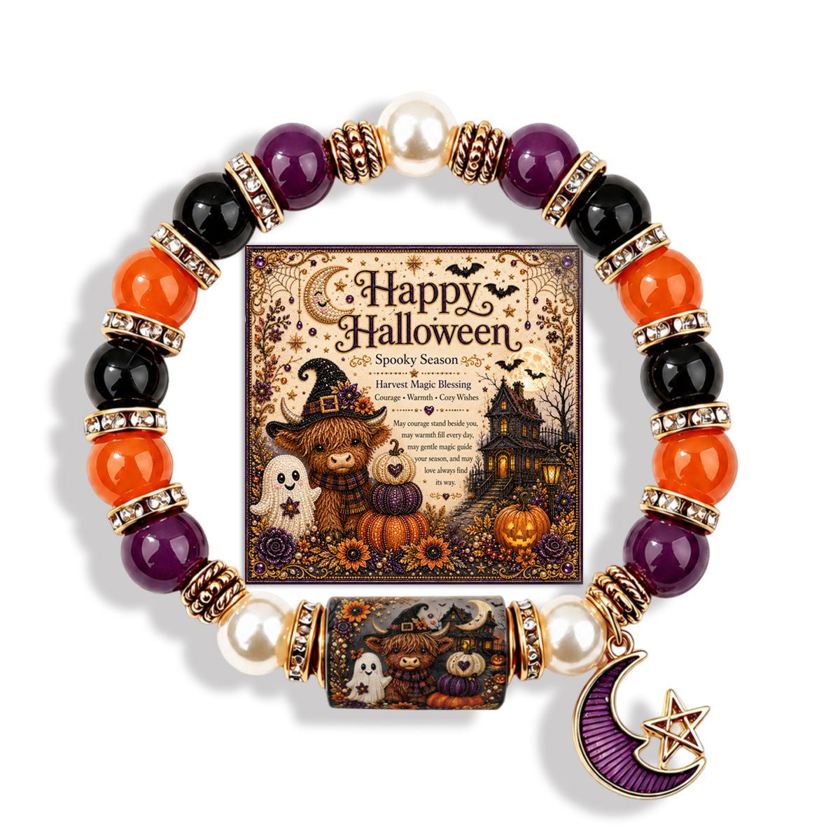 Bracelet Halloween Pendentif Fantôme - 19 Motifs au Choix - Soin & GrâceSoin & GrâceHighland Cow Moonedbe84c8ac579472c5e647e0649097ee