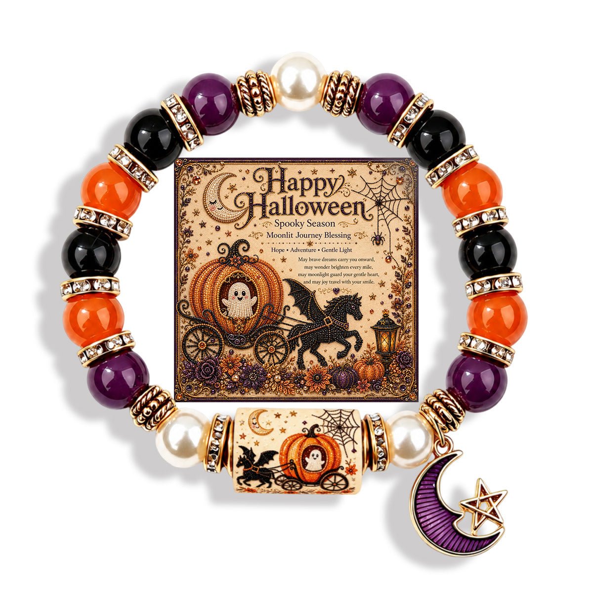 Bracelet Halloween Pendentif Fantôme - 19 Motifs au Choix - Soin & GrâceSoin & GrâcePumpkin Carriage Moonc2e47b46755f7a1fb1275ff96351bfd3