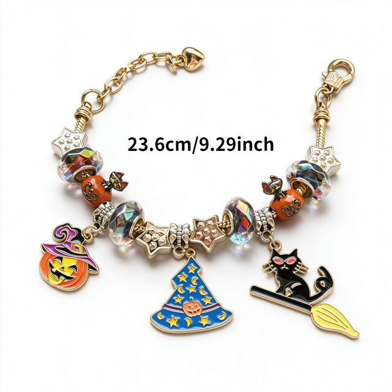 Bracelet Halloween - Sorcière, Chat Noir, Citrouille & Étoiles Doré - Soin & GrâceSoin & GrâceGolda1a950be50c9a91eb6e0ab6689f99aa8