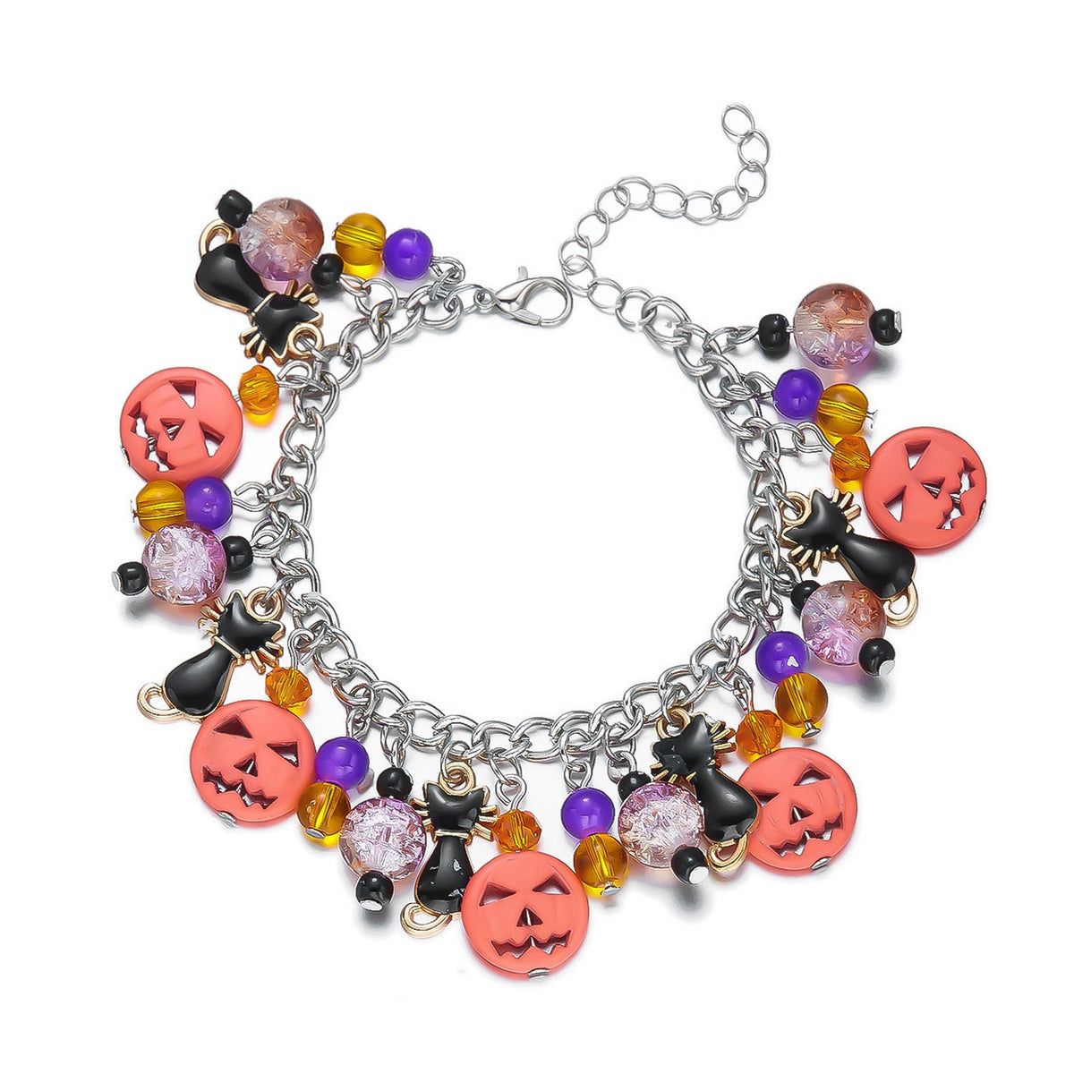 Bracelet Multi-Pendentifs Halloween - Chat Fantôme & Toile d'Araignée - Soin & GrâceSoin & GrâcePumpkin Catc3424f68c821d9af94411a737d8c0c80