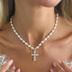 Collier Double Rang Perles Baroques & Croix Strass - Style Baroque - Soin & GrâceSoin & GrâceStyle 31eef162cf9f0dbe15d4d995104288f97