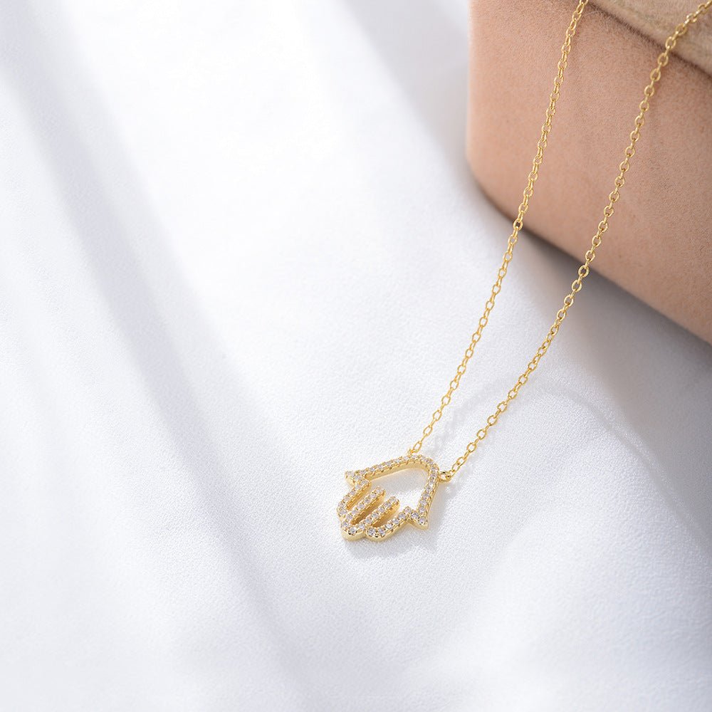Collier Main Paume Argent 925 & Zircons Micro-Pavés - Soin & GrâceSoin & GrâceYellow925 Silvera90a24ab1e466a23f3a555210065741c
