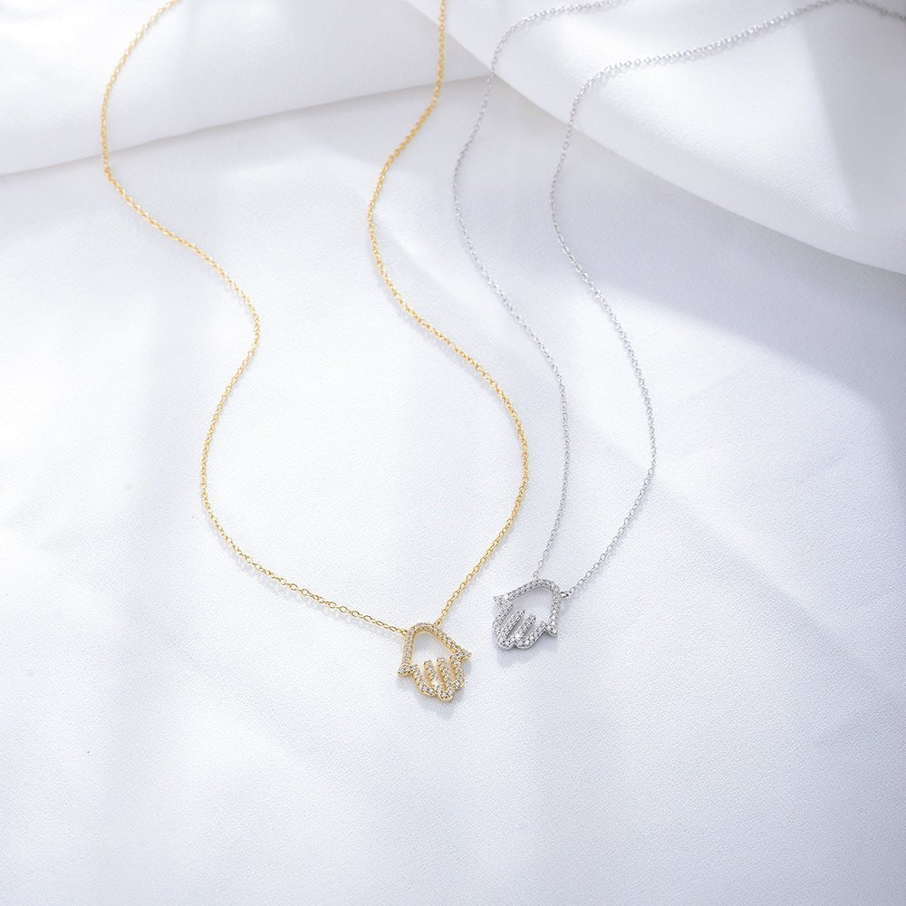 Collier Main Paume Argent 925 & Zircons Micro-Pavés - Soin & GrâceSoin & GrâceYellow925 Silveraa5e56a30485e739c5f29fc0c3c6153b