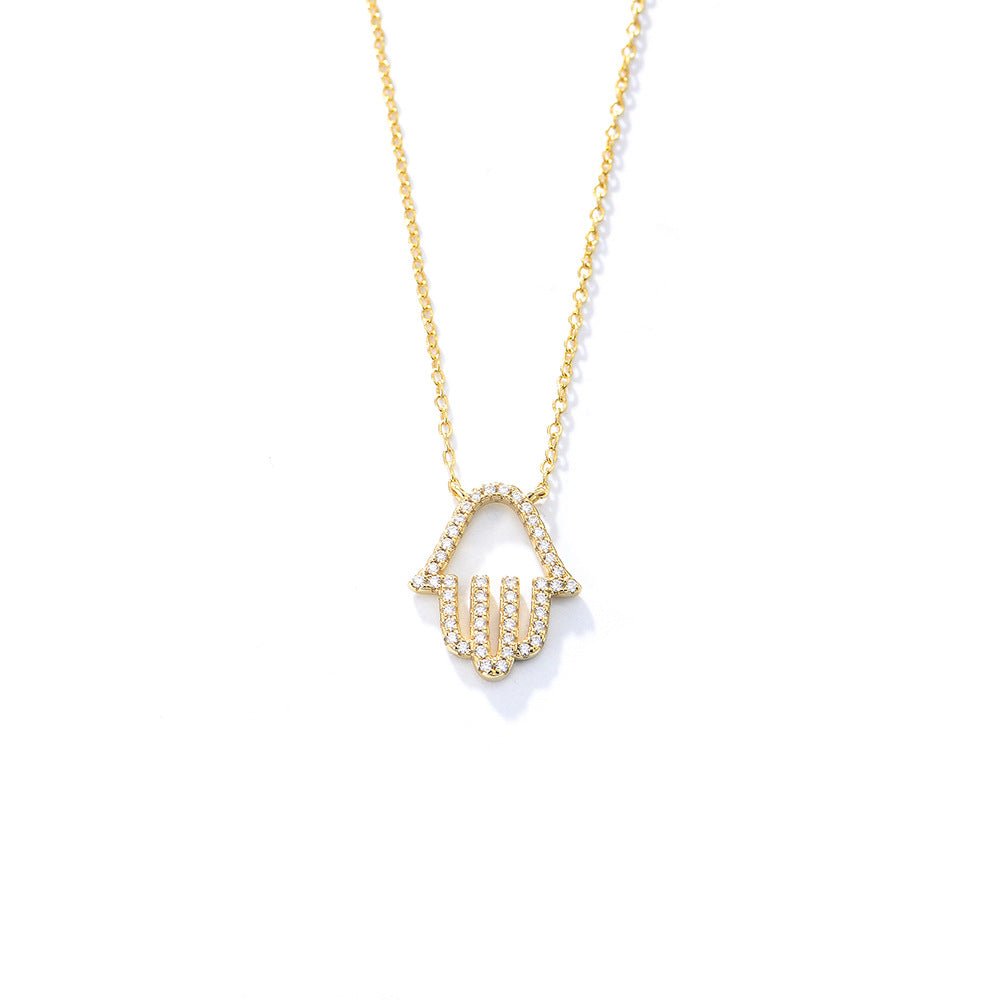 Collier Main Paume Argent 925 & Zircons Micro-Pavés - Soin & GrâceSoin & GrâceWhite925 Silverfdd12b5e05d7df798b02e5f3a7e6e981