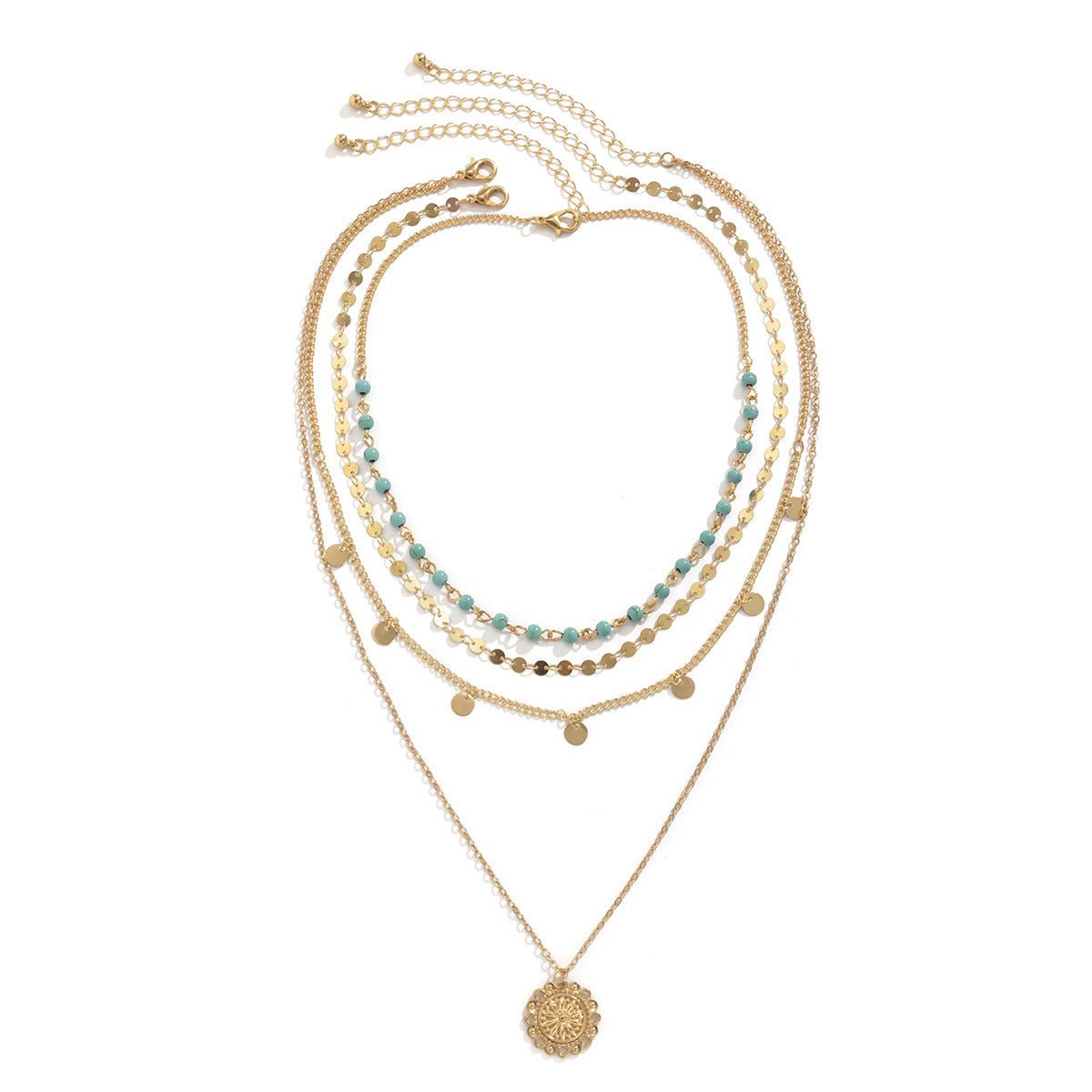 Collier Multi-Rangs Pendentif Fleur Turquoise - Femme - Soin & GrâceSoin & GrâceStyle 1d8148edea07fa84c4699d4998ce2bbae