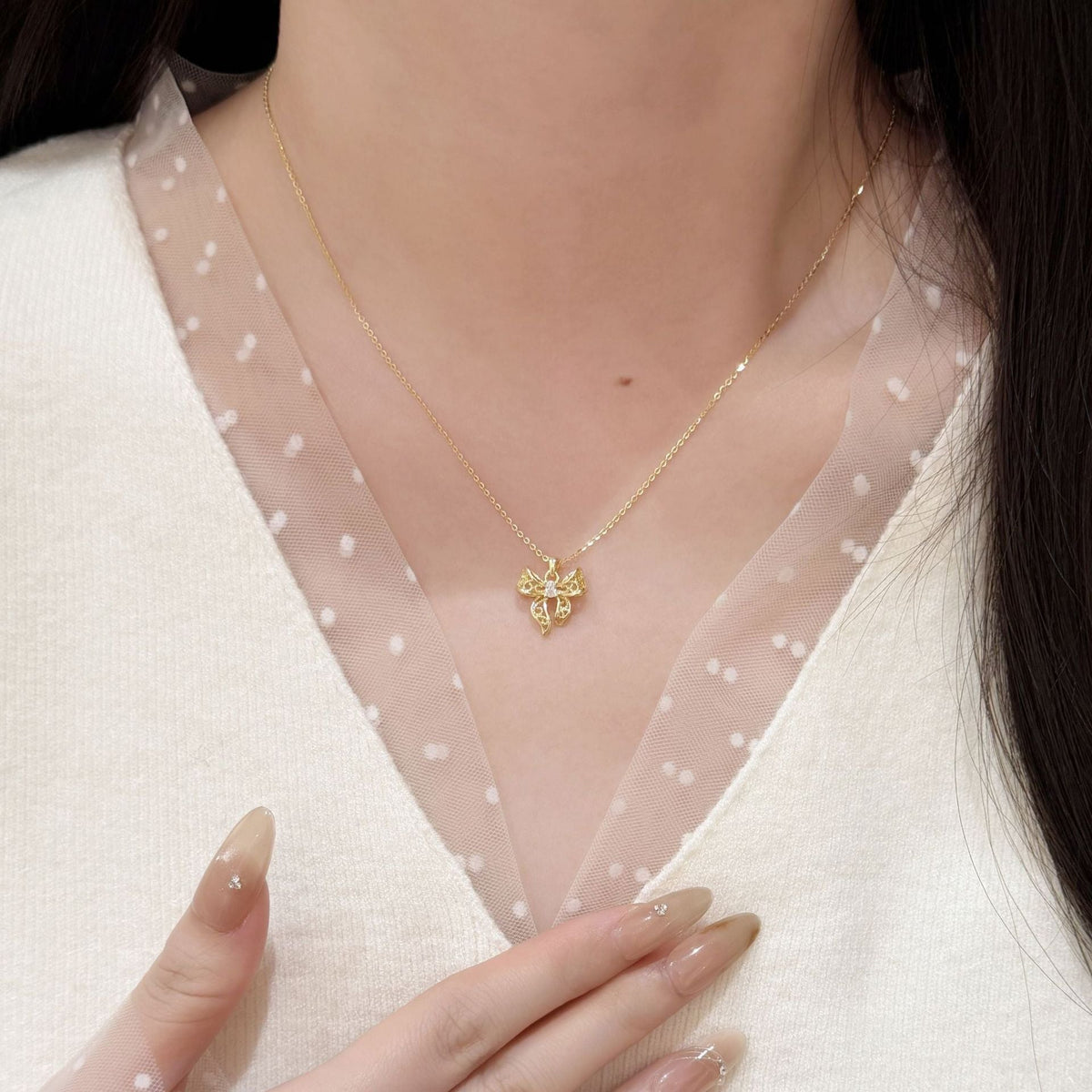 Collier Nœud Papillon Argent 925 & Zircon - Style Coréen - Soin & GrâceSoin & GrâceGold color925 silver4d16a7d8bd4c5d5bf3fb49ca3bf45f91