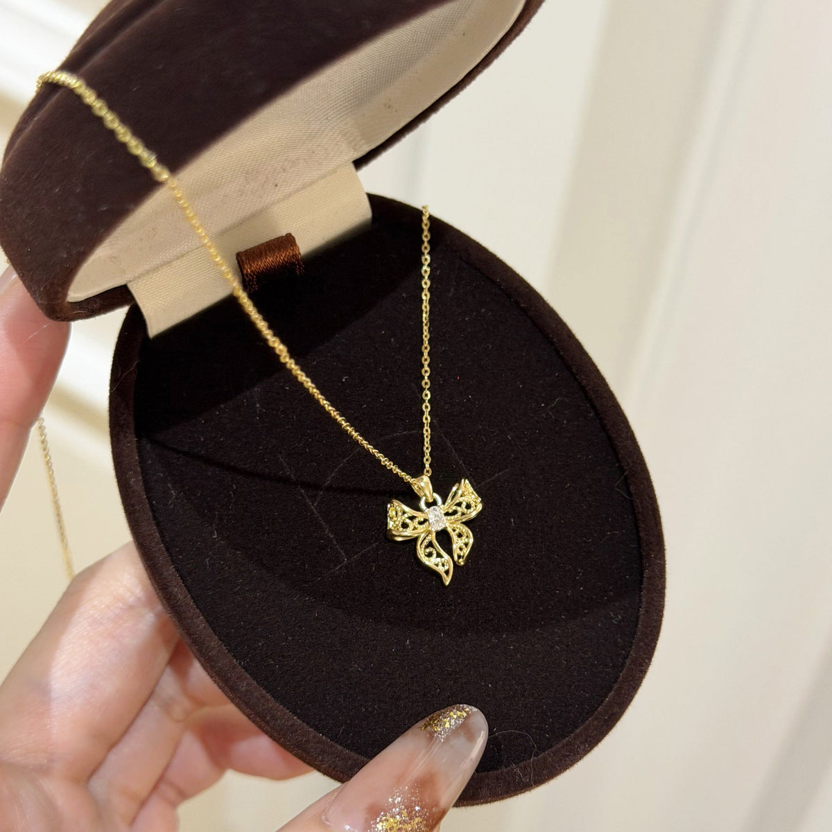 Collier Nœud Papillon Argent 925 & Zircon - Style Coréen - Soin & GrâceSoin & GrâceGold color925 silver22f92e5cd501a0c1916da786d24da92