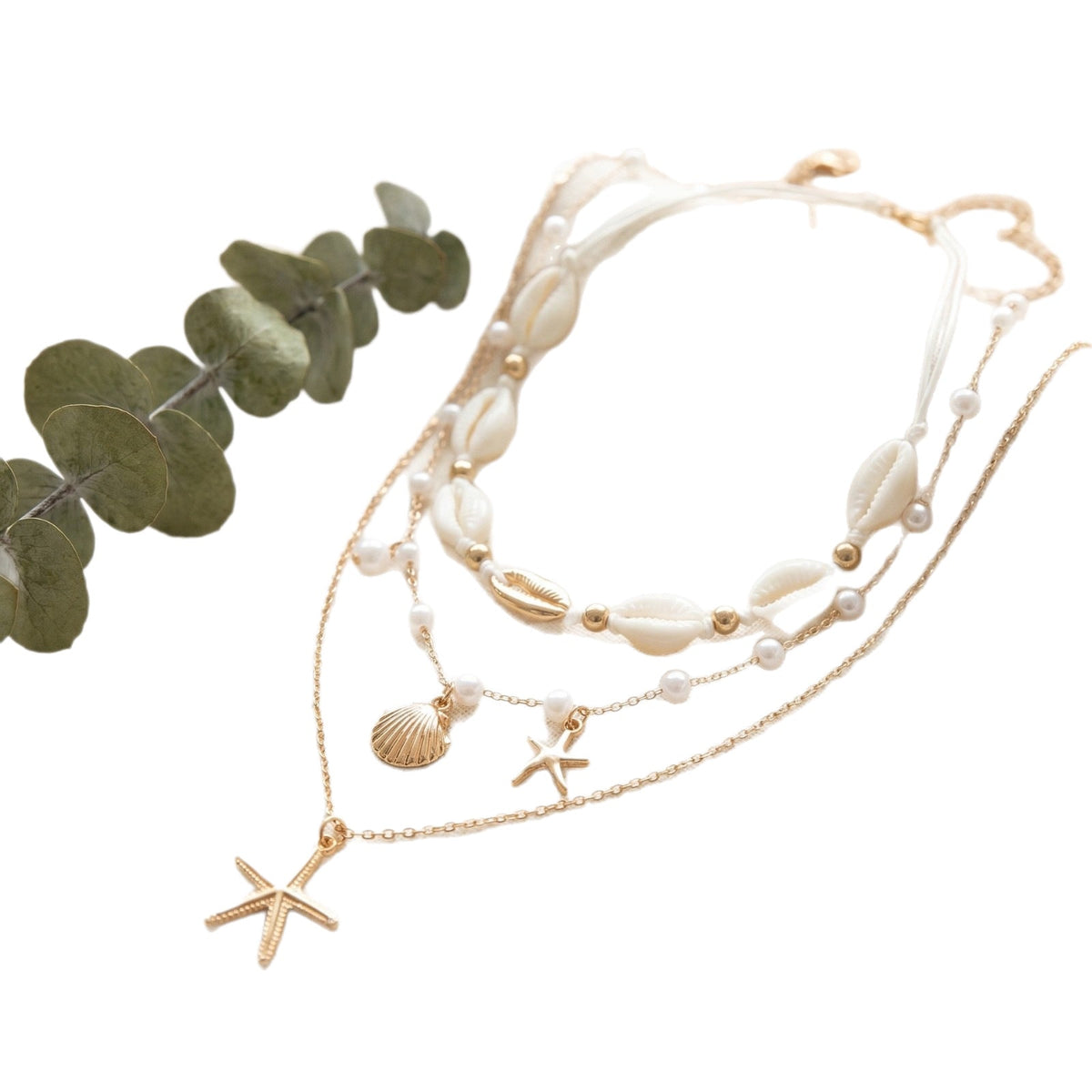 Ras-de-Cou Multi-Rangs Étoiles de Mer Coquillages & Perles - Style 1 - Soin & GrâceSoin & GrâceStyle 3e442ebab9560f91573ac765ad20496d0