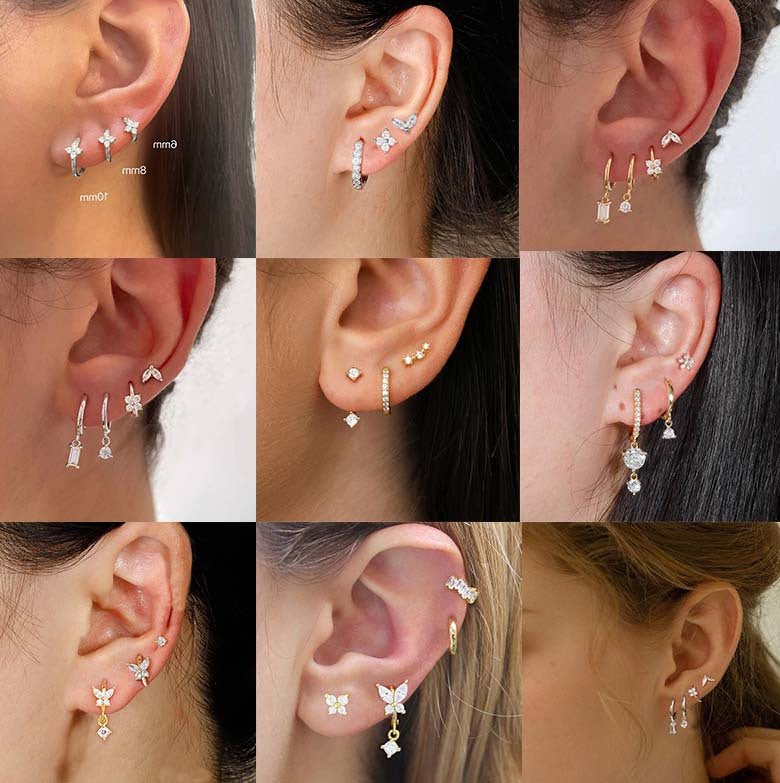 Set 4 Boucles d'Oreilles en Cuivre Serties de Diamants - Doré - Soin & GrâceSoin & GrâceSilver White Diamonds 4PCS6804574a4c9ad4bbabd496a04eefc653